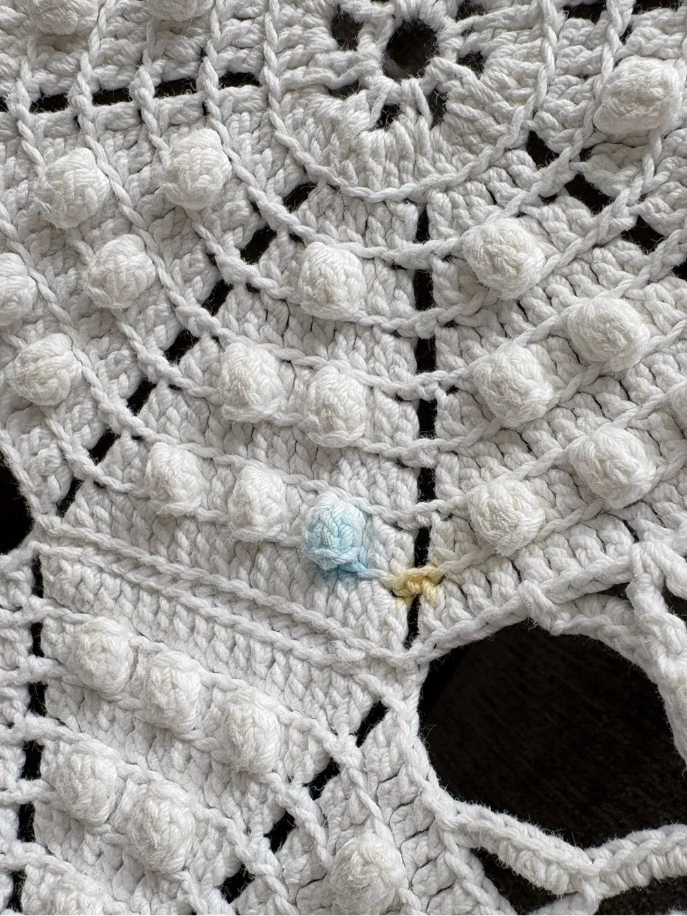 VTG handmade hand crocheted bedspread blanket 100% cotton 90x92 use or cutter
